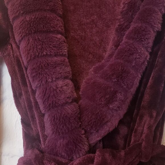 JOYSPUN Plum Purple Plush Bath Robe Women's Small - Picture 3 of 8